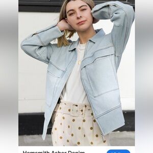 NWOT! HEMSMITH ASHER DENIM JACKET LIGHT WASH WOMENS OVERSIZED FIT gorgeous!